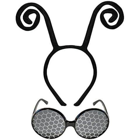 Dearlan 2 Pack Butterfly Antenna Headband and Black Eyeglasses Bug Antenna Headband Butterfly Costume Accessories (Style 1) Cover