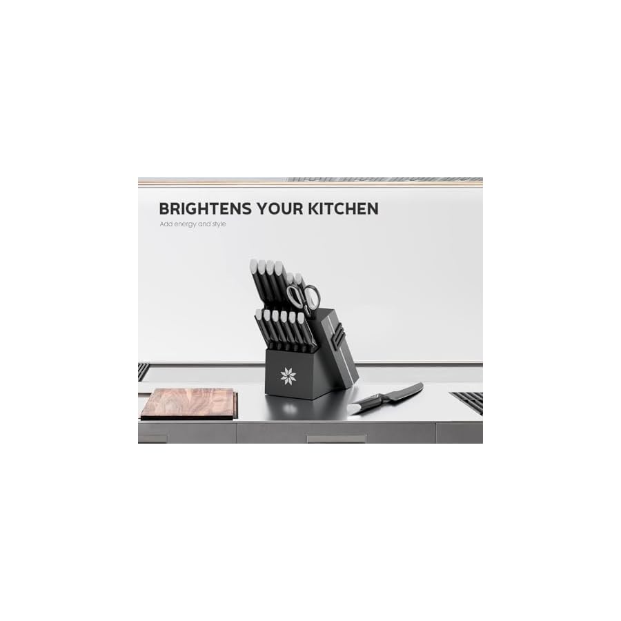 Knife-Set-15-PCS-Kitchen-Knife-Set-with-Built-in-Knife-Sharpener-Block-Stainless-Steel-Knife-Block-Set-Dishwasher-Safe-Elegant-Box-for-Men-Women-White Knife Set - 15 PCS Kitchen Knife Set with Built-in Knife Sharpener Block - Stainless Steel Knife Block Set - Dishwasher Safe, Elegant Box for Men Women, White