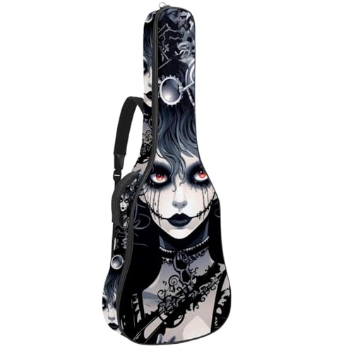 Sac pour guitare acoustique 101,6 cm étanche motif crâne punk multicolor