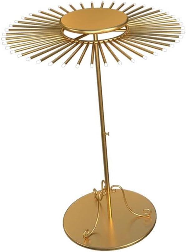 GRRICEPL Iron Rotatable Bracket Scarf Holder Organizer, 30/45 Arms Floor Storage Stand, Height Adjustable Scarf Rack, Scarf, Belt, Jewelry Organizer Rack (Color : Gold, Size : 50x80x140cm)