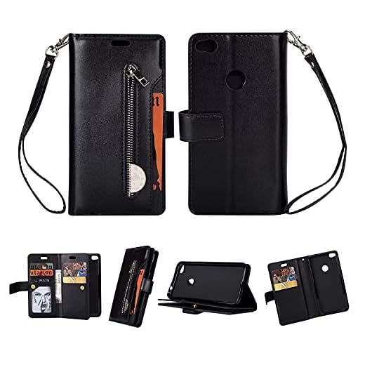 Telefon Flip Case För Huawei P8 Lite 2017 fall, stativfunktion magnetisk plånbok läder plånbok flip cover plånbok med 9 korthållare, lämplig för Huawei P8 Lite 2017 Smartphone Back Cover