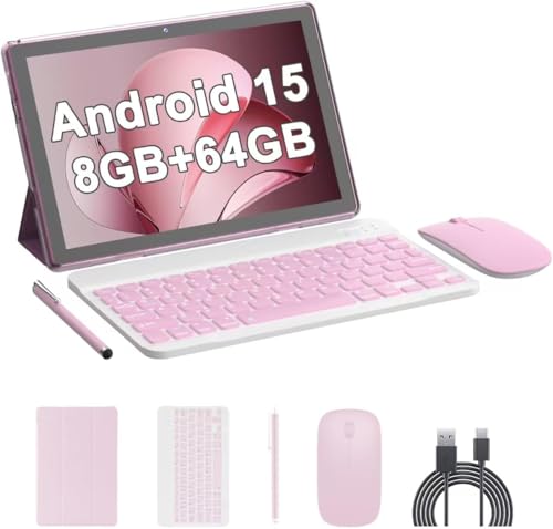tablet Android 14 de 10 pulgadas, tabletas 2 en 1 con teclado/mou...
