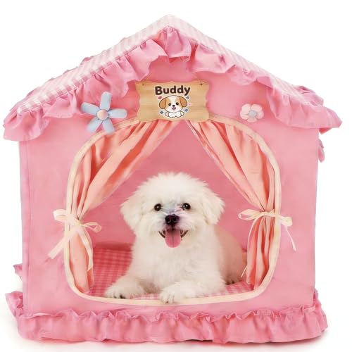 Iptienda Hundezelt Indoor & Outdoor, Waschbares & Zusammenklappbares Hundehaus mit 360° Belüftung...