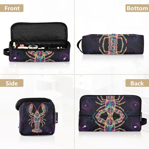 Bolsa de viaje para herramientas de cabello con tapete resistente al calor, organizador portátil para plancha y accesorios de peluquería Cosmic Neon Lobster Galaxy miniatura 5