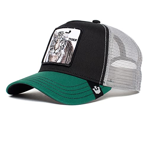 Image of Goorin Bros. The Farm Original Seasonal Snapback Trucker Hat for Men and Women, Dark Green (The White Tiger), One Size