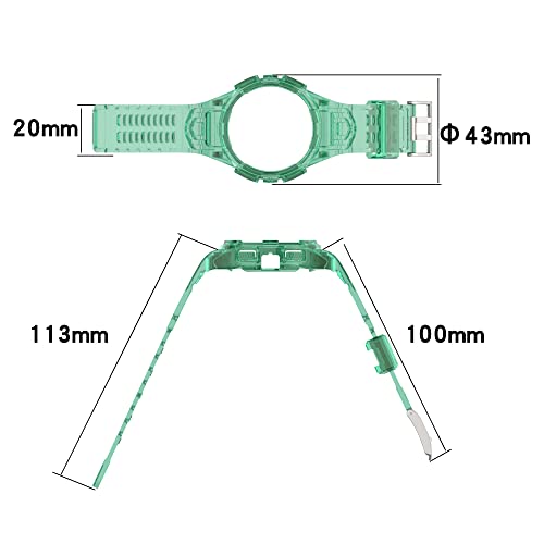 Image of INF Watch Strap for Samsung Galaxy Watch 4 /5 40mm Transparent with Bumper Case Soft Breathable Sport Adjustable Replacement Strap