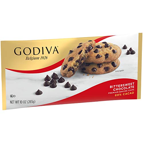 GODIVA Bittersweet Chocolate Premium Baking Chips (11 oz Bag, Pack of 12)