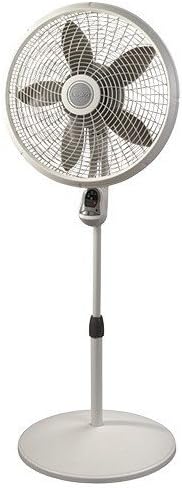 Lasko 18" Energy EFFICIENT Swirling Cyclone Grill Pedestal Standing Floor Fan with 3 Speeds, Adjustable Height & Widespread Oscillation & Free Remote Control Included