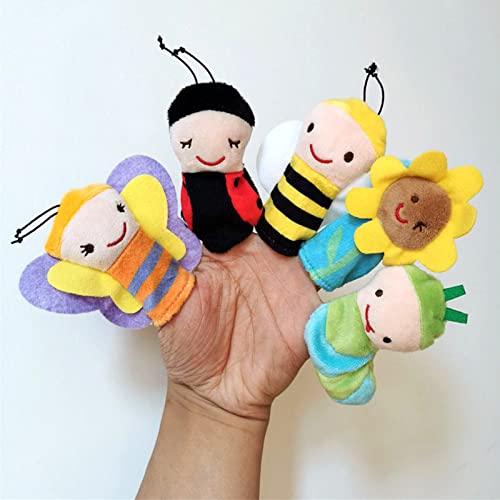 Liwein 5 Stück Fingerpuppen, Niedliche Fingertiere Baby Story Time Requisiten Spielhandschuh Klein Tier insekten Fingerpuppe Set für Geschichte Zeit Kindergeburstag Gastgeschenk Mitgebsel Fingerpuppen