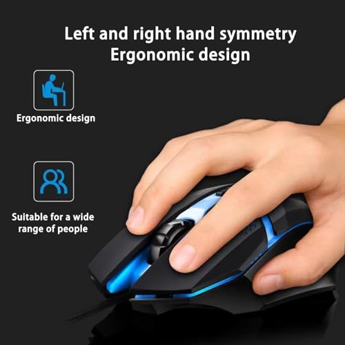 Image of Wired Gaming Mouse RGB | 7-Color LED Breathing Light | High Precision USB Optical Mouse for PC, Laptop, Gaming & Office | Ergonomic Design | Fast Click Response | Plug & Play RGB Mouse
