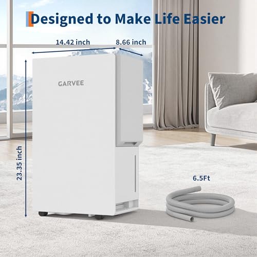 Image of GarveeHome 3500 Sq. Ft Dehumidifier, Max 85 Pint /Day Energy Star Most Efficient 2025 Smart Compressor Dehumidifier for Basement with Drain Hose, Smart Humidity Control,Dehumidifiers for home