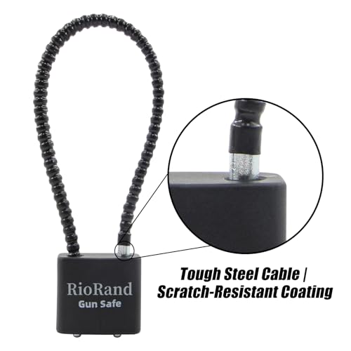 Image of RioRand Keyed Alike Cable Gun Lock 8.5 inch & 15 inch, Safety Lock Compatible with Pistols, Rifles & Shotguns for Home & Firearm Storage