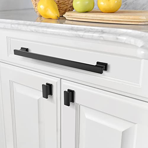 Amerdeco 10 Pack Matte Black Cabinet Pulls 9 Inch Hole Centers Kitchen Cabinet Handles Cabinet Hardware Kitchen Handles for Cabinets Cupboard Handles Drawer Pulls ZH00013 by Amerdeco - Image 3