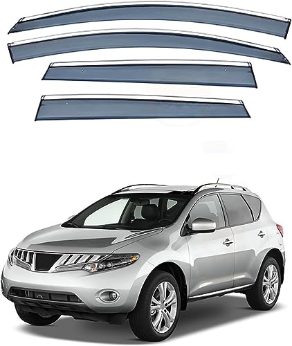 AUREIN 4 Piezas Coche Deflectores de Viento para Nissan Murano MK2-Z51 2008-2014, Derivabrisas de Aire Cortavientos Protector Ventanas Laterales
