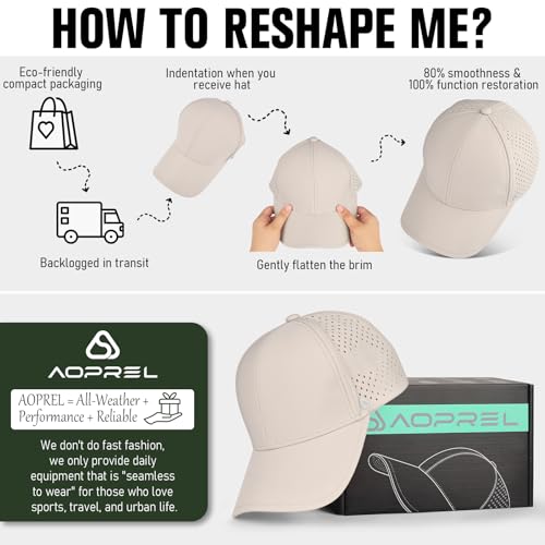 Image of AOPREL Baseball Cap Breathable Mesh Golf Hat Quick Dry Adjustable Baseball Hats for Men and Women Sport Running Workout