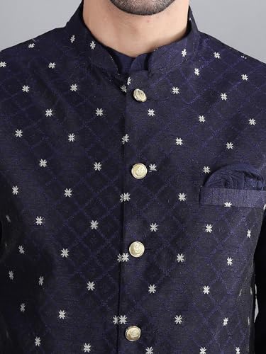 Image of Uri and MacKenzie Men's Silk Blend Kurta Pajama with Designer Ethnic Nehru Jacket /Modi Jacket