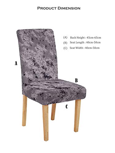 Image of Cortina Dining Chair Slipcovers | Protection Chair Covers | Marble Print, Removable, Washable | Universal Fit Soft Stretchy Polyester Spandex | Living Room, Kitchen, Party | Pack of 1, Marble Grey