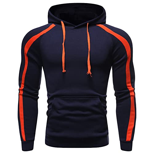 JEsilunmaMY Mens Casual Hoodies Long Sleeve Slimming Drawstring Sweatshirt Fashion Soft Cotton Sports Pullover with Pocket