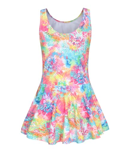 Aisyee Girls One Piece Swimsuits Swim Dress for Girls Skirted Bathing Suit Hawaiian Skirt Swimwear 3-16 Years2