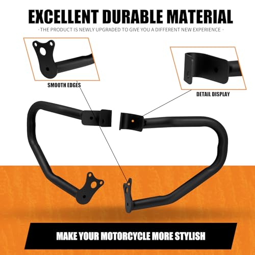 HCmotorku Motorcycle Engine Guard Highway Crash Bar Bumper Frame Falling Protector Fit for Indian Scout Sixty Bobber Twenty Rogue 2015-2023 (Black) by HCmotorku - Image 8