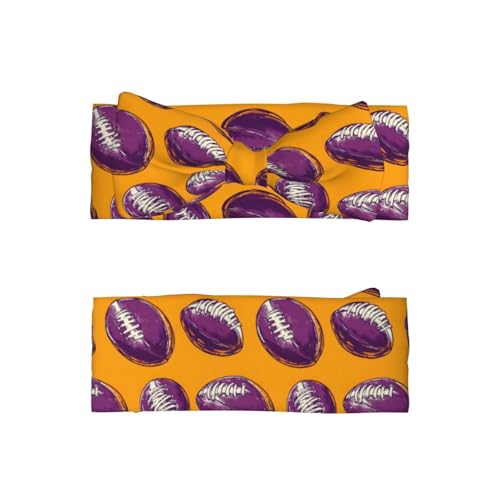 Purple Football Print Baby Girl Bows Headbands Baby Girls Newborn Headbands Infant Toddlers 0-6 Months2