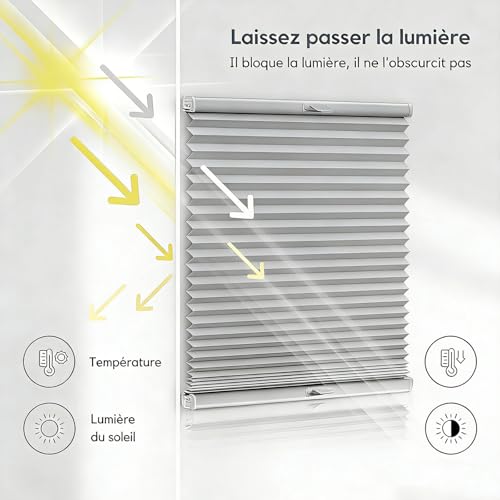 Stores en papier auto-adhésifs gris 30x210 cm : protection vie privée et pose sans percer - 7