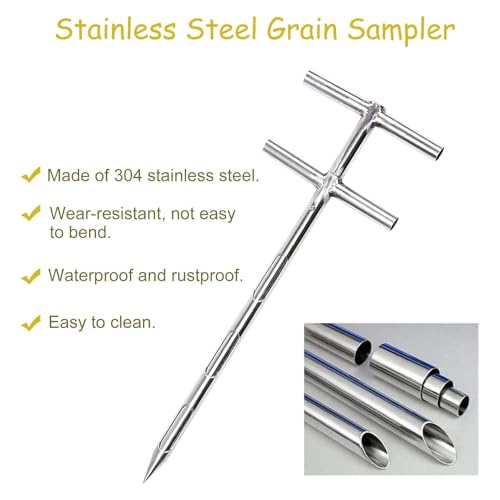 Sonde d'échantillonnage de grains solide en inox outil rotatif durable de 1,8 m pour poudre