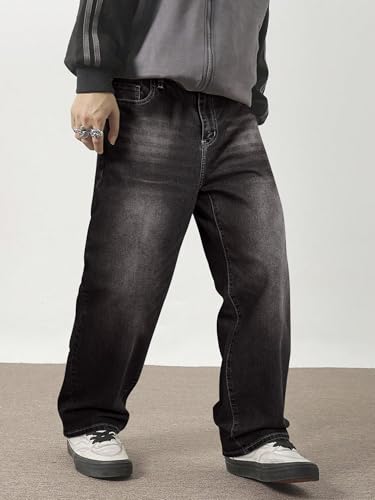 Image of JMIERR Men's Baggy Y2K Jeans Stretch Loose Fit Wide Leg Denim Pants | 5 Pockets, Oversized Casual Trousers, Vintage Relaxed wash, Breathable Cotton Blend,Hip Hop, Skater Streetwear, All-Season