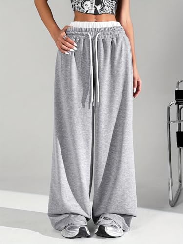 Image of dockstreet Straight Wide fit Long Length Open Bottom Jogger for Women /Trending Multi Pocket Style, Relaxed Casual Pants for Women