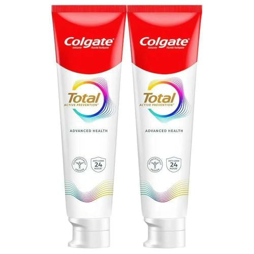 Image of Colgate Total 280 gm (2 x 140gm) Advanced Health Anti-Germ Toothpaste, Tooth Paste with 24-Hour Anti-Germ Prevention, Whole Mouth Health
