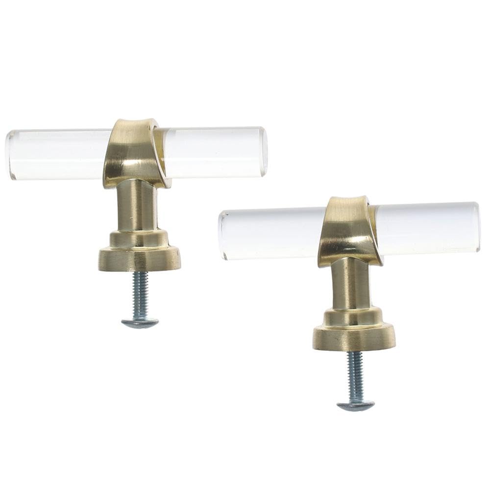 Upluckey Furniture Hardware 5 Pack Zinc Alloy Single Hole T Bar Cabinet Door Handles Luxury Crystal Dresser Knob Kitchen Bathroom - Image 2