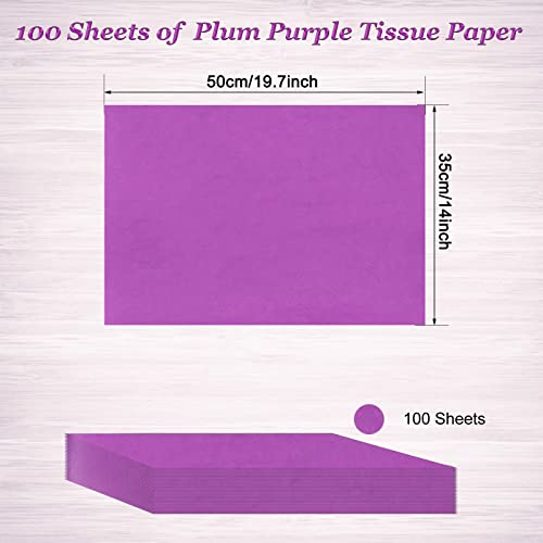 Image of 100 Sheets Plum Tissue Paper Artdly 14 x 20 Inches Orange Wrapping Paper Bulk for Weddings Birthday DIY Project Christmas