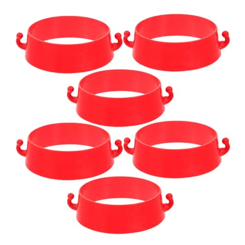 DINHEAROM Security Caution Decorations 6pcs Plastic Chain Barrier Accessories Plastic Traffic Chain Ring Connectors for Building Supplies