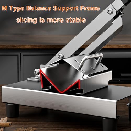 Affettatrice manuale per carne, in acciaio inox, spessore regolabile da 0,2 a 8 mm, manico ergonomico per affettare carne e formaggio