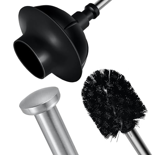 Image of ToiletTree Products Modern Deluxe Freestanding Toilet Brush and Plunger Combo 2 Pack