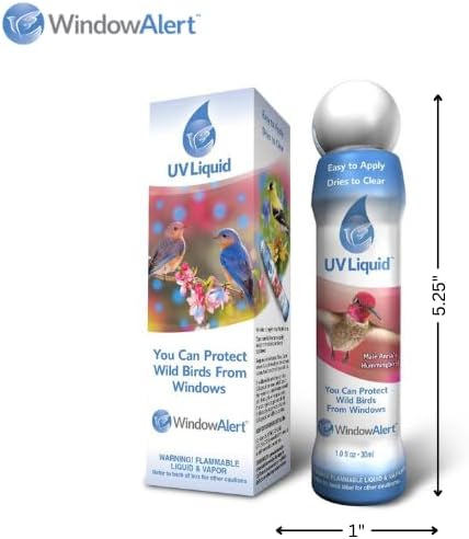 WindowAlert UV Liquid Marker | Anti-Collision Bird Deterrent to Prevent Bird Strikes on Windows and Glass Doors | Protect Wild Birds Around Homes and Buildings