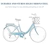 LayBurst Foldable Beach Cruiser Bike,Stylish 26-Inch Women's Bike with Front Basket,7-Speed,Classic Paint,Streamlined Design,Ladies' Bike for Commuting,Fitness,and Vacation (Blue) #4