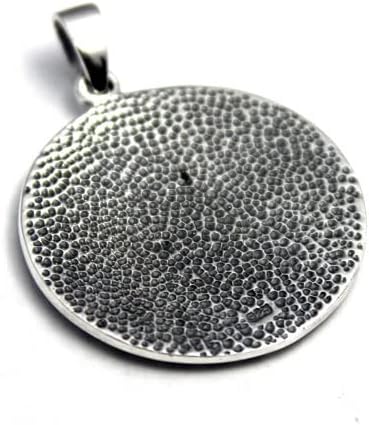 Vista 2 de COSUMOSU Colgante Vegivisir de plata de ley 925 con brújula vikinga - redondo