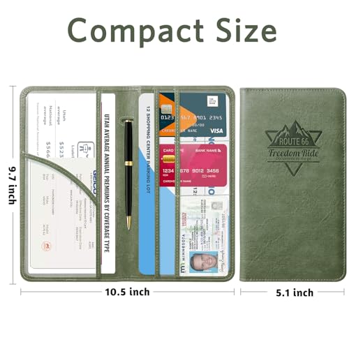 Image of CoBak Car Registration and Insurance Holder | Vehicle Glove Box Organizer, Auto Truck Compartment Document Case with Magnetic Closure for Insurance & Driver License