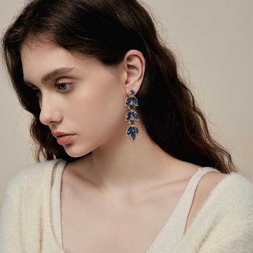 Cubic Zirconia Wedding Earrings for Bridal Elegant Rhinestone Crystal Drop Dangle Earrings for Women Bridesmaids Guest Party Prom Jewelry Trendy3