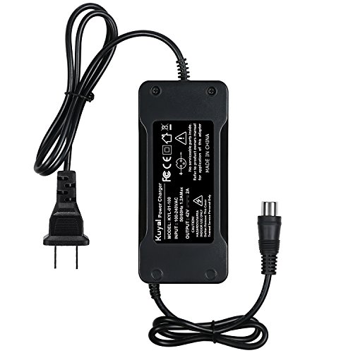 42V 2A Electric Scooter Power Adapter Charger & Cable for 36V Lithium Battery Pack, Three Wheel Bicycle E-Bike Tricycle Power Supply with RCA Connector