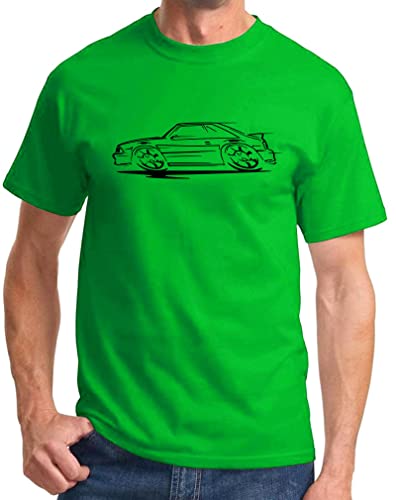 1993 Ford SVT Cobra Mustang 5.0 Redline Design Classic Print Tshirt Small Lime