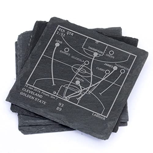 Greatest Lebron Plays: Slate Coasters (Set of 4) | Unique Lebron Gift for Men and Sports Fans | Iconic Lebron Moments