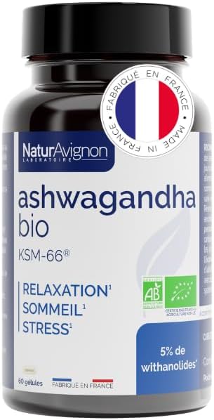 Ashwagandha bio | ashwagandha ksm-66 | 5% de withanolides | bien-...