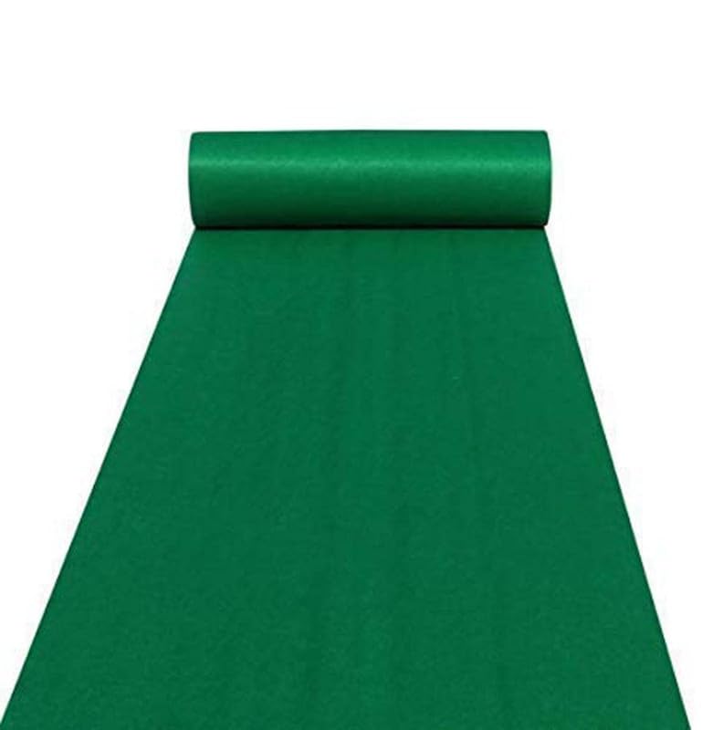 NRA CARPETS Non Woven Carpet for Wedding, Stage, Exhibition, Party, Office, Hotels and Wall to Wall Carpet (7X40 Feet Green Color)