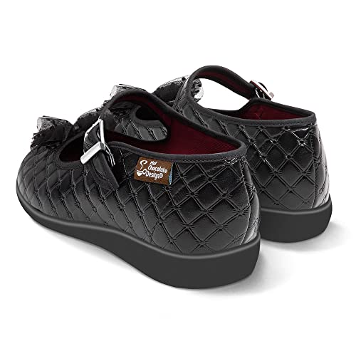 Image of Hot Chocolate Design Women's Mary Jane Flat Shoes - Mary Jane Flat Dress Shoes with Non-Marking Rubber Sole Adjustable Buckle-Strap, Adjustable Buckle-Strap and Cushioned Inner Sole with Arch Support