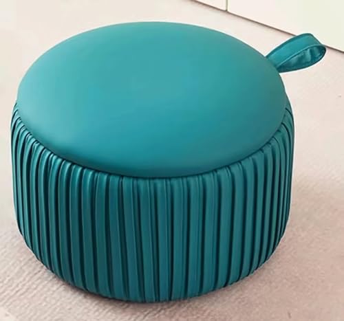 Pouf canapé rond bleu : la solution repose-pieds pour soulager vos jambes - 2