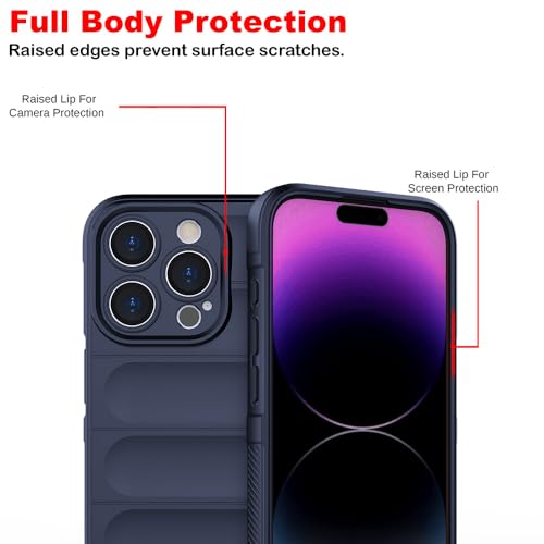 Image of Amazon Brand- Solimo Mobile Cover for Apple iPhone 15 Pro Max | Full Camera Protection | Liquid Silicon Case | Flexible Bumper Case for Apple iPhone 15 Pro Max (Dark Blue)