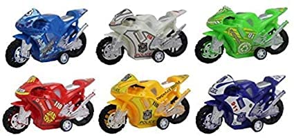 Laxmi Collection 6 Pcs Motorcycle Racing Bike Speed Toy for Kids/Return Gifts for Kids Birthday Party |Multicolor| (Pack of 6)