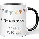 JUNIWORDS Tasse, Bester Elektronikverkäufer der Welt, Schwarz (5696846)